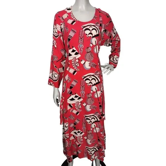 Vintage Dresses | Vintage Harari 100% Silk Tiki Totem Drum Ethnic Print Tiered Dress S/M/L | Color: Red | Size: S/M/L | _Lovelylotusv_'s Closet Vintage Dresses | Vintage Harari 100% Silk Tiki Totem Drum Ethnic Print Tiered Dress S/M/L | Color: Red | Size: S/M/L | _Lovelylotusv_'s Closet